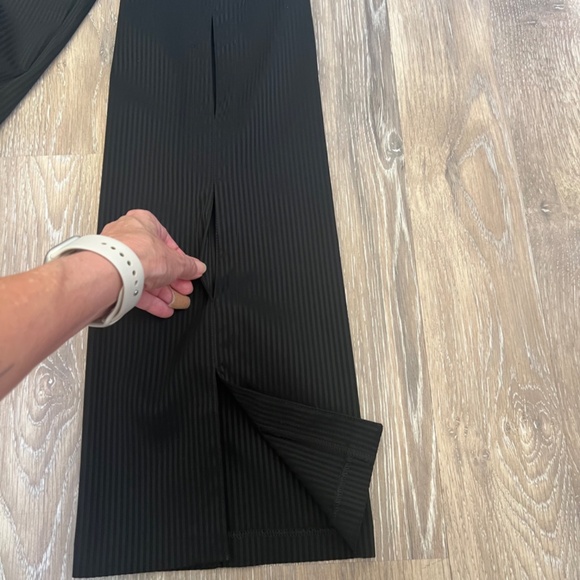 Bebe Black Pin Stripe Wide Leg Dress Pants - Picture 3 of 6